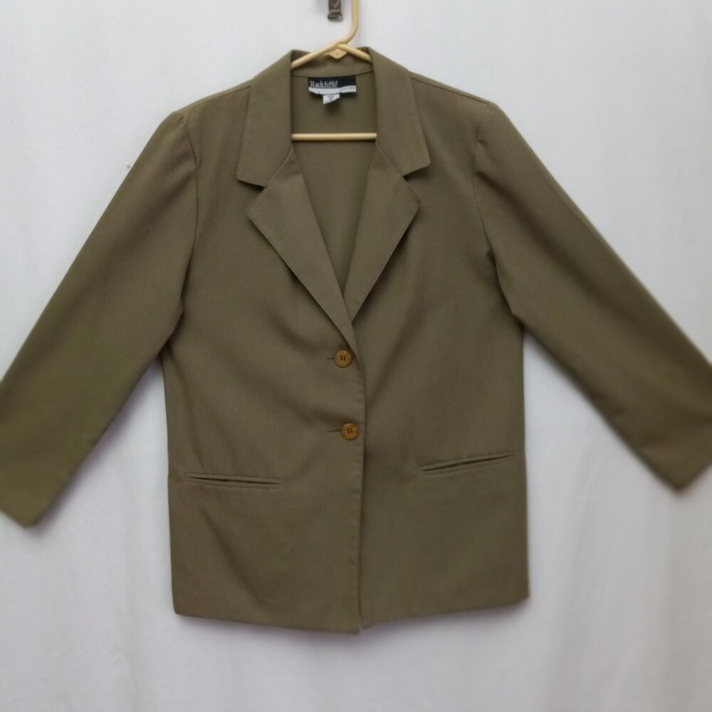 Radcliffe Petite Vintage Olive Jacket  8 Petite Pockets Women